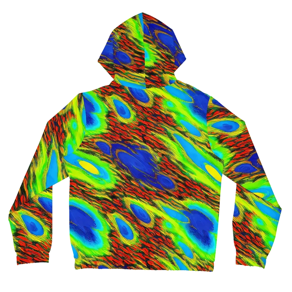 Vibrant Veinwork on Women's Full-Zip Hoodie — Back