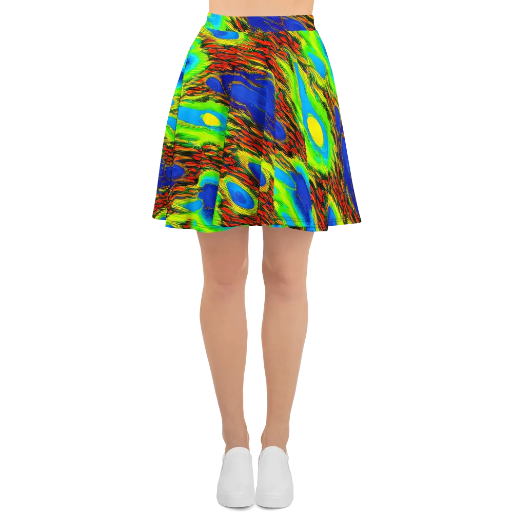 Vibrant Veinwork on Skater Skirt — Front