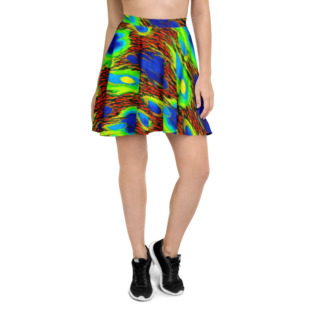Vibrant Veinwork on Skater Skirt — Front