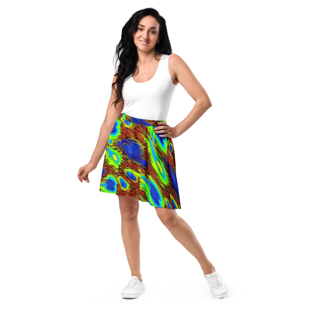 Vibrant Veinwork on Skater Skirt — Front