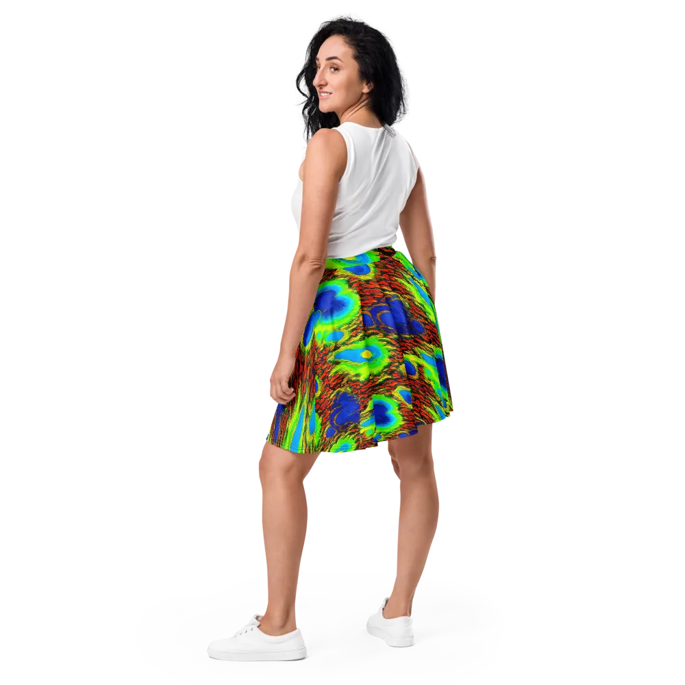 Vibrant Veinwork on Skater Skirt — Back