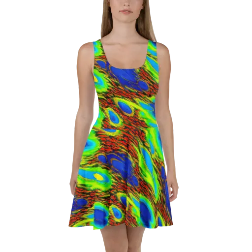 Vibrant Veinwork on a Skater Dress