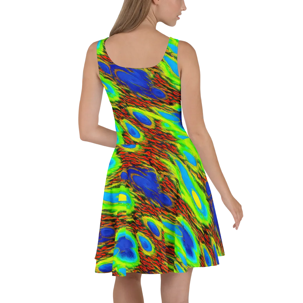 Vibrant Veinwork on Skater Dress — Back