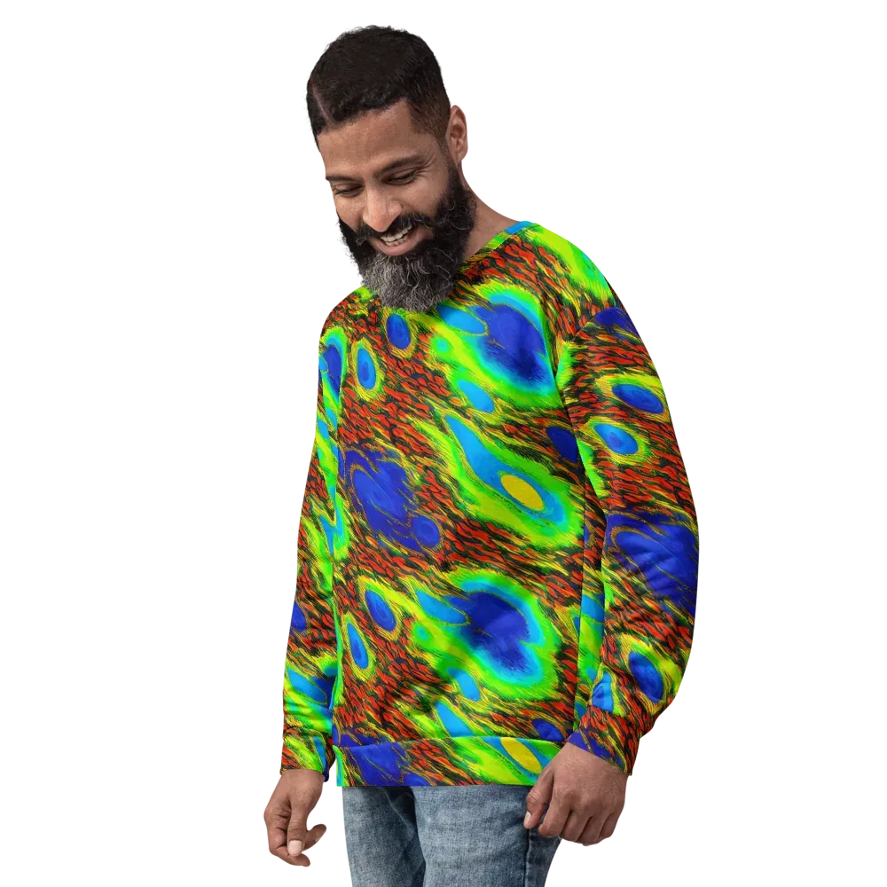Vibrant Veinwork on Sweatshirt — Left Front