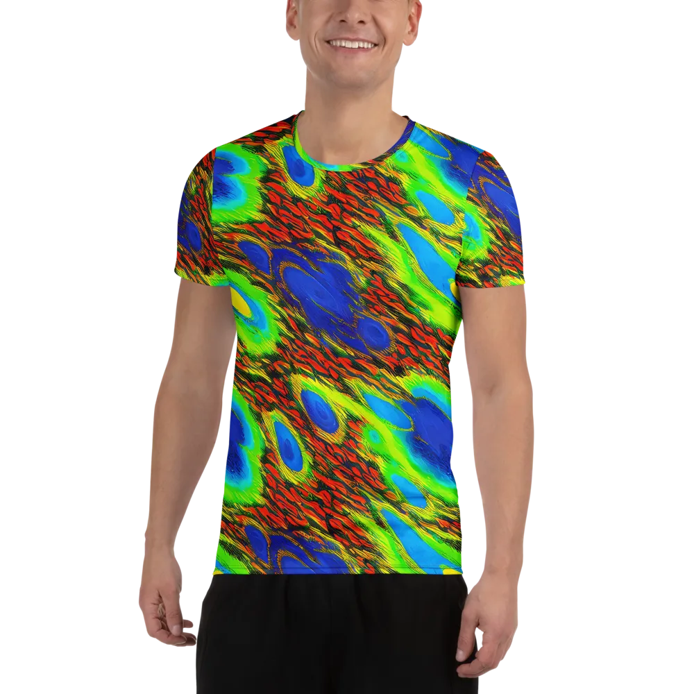 Vibrant Veinwork on Men's Athletic T-Shirt — Front