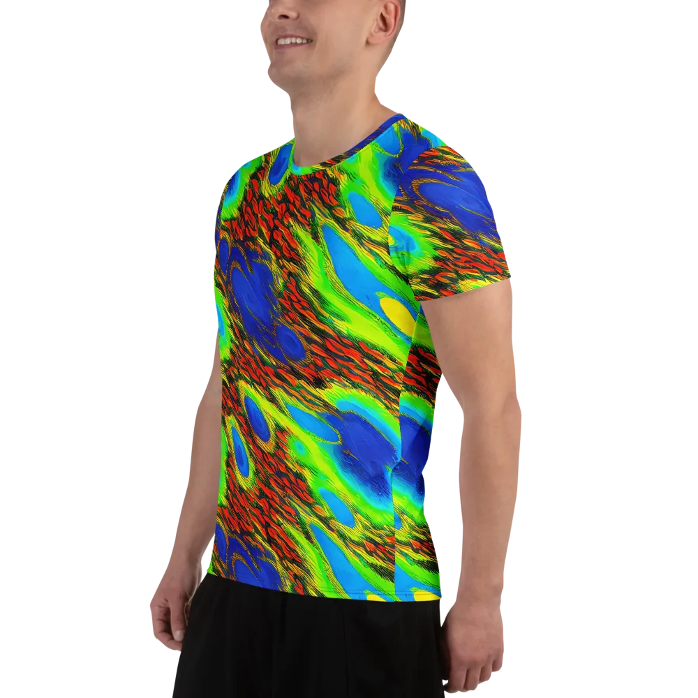 Vibrant Veinwork on Men's Athletic T-Shirt — Left