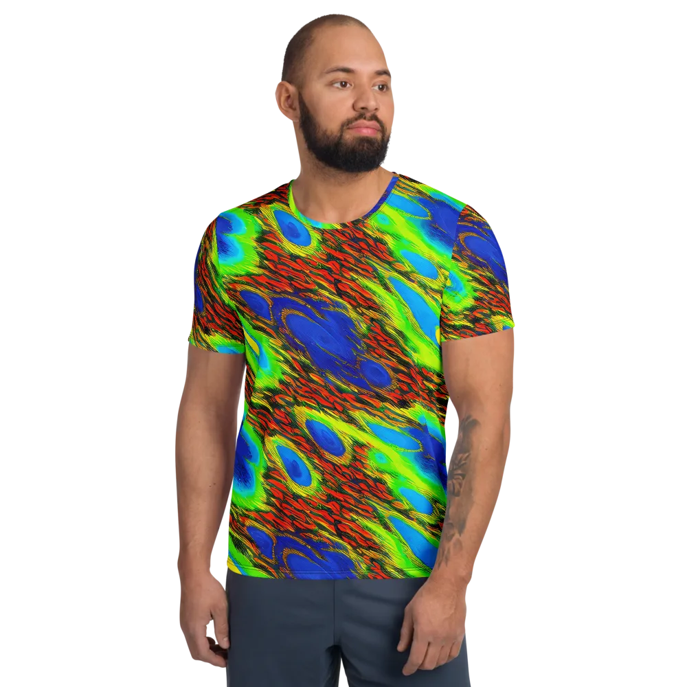 Vibrant Veinwork on Men's Athletic T-Shirt — Front