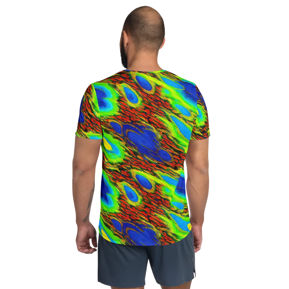 Vibrant Veinwork on Men's Athletic T-Shirt — Back