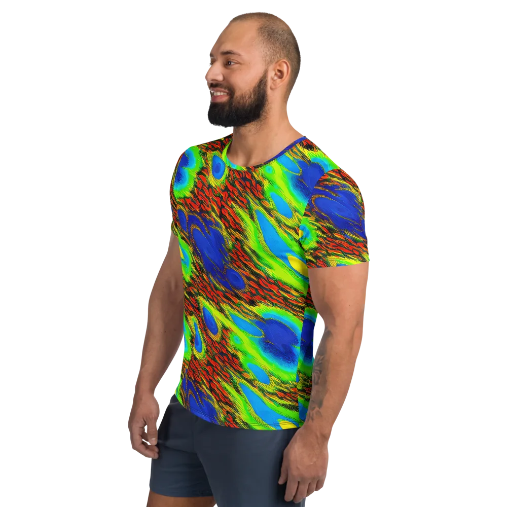 Vibrant Veinwork on Men's Athletic T-Shirt — Left