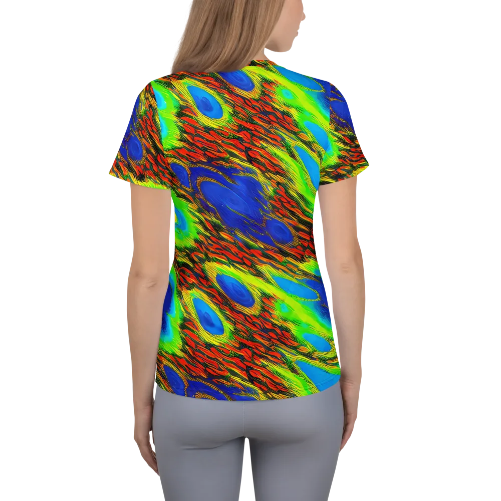 Vibrant Veinwork on Women's Athletic T-Shirt — Back