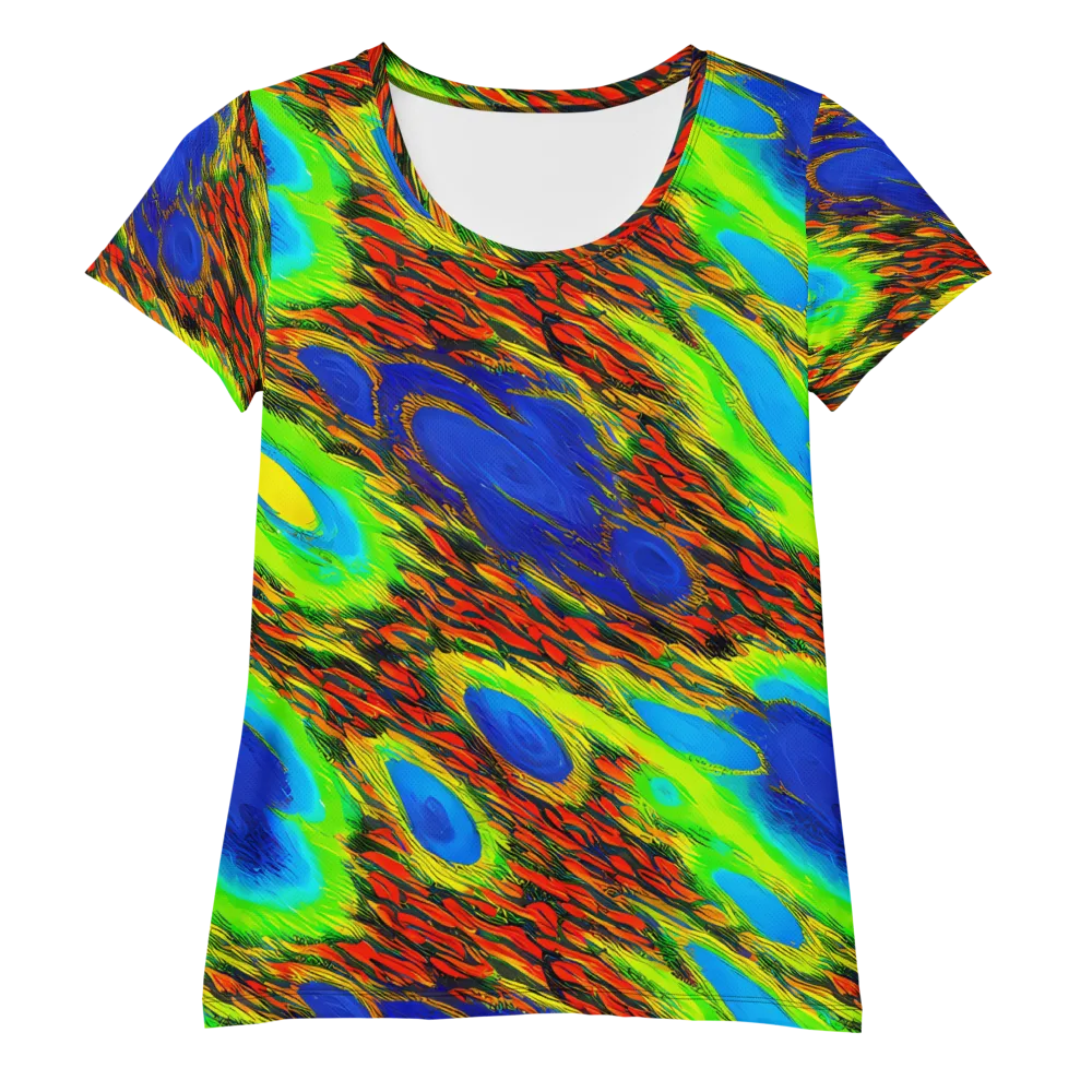Vibrant Veinwork on Women's Athletic T-Shirt — Front