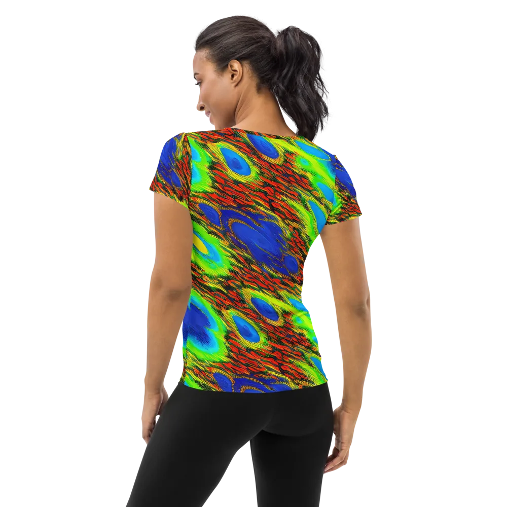 Vibrant Veinwork on Women's Athletic T-Shirt — Back
