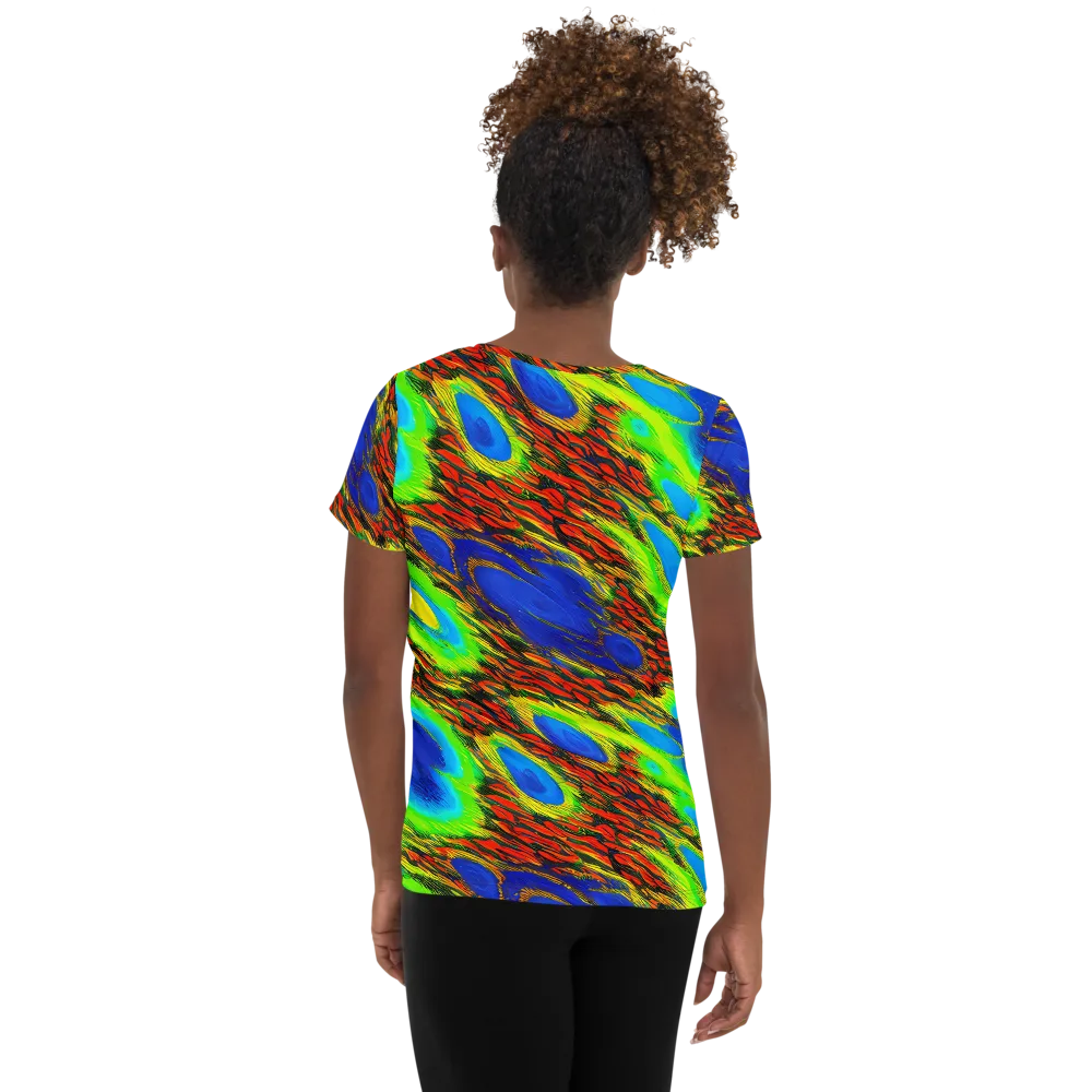 Vibrant Veinwork on Women's Athletic T-Shirt — Back