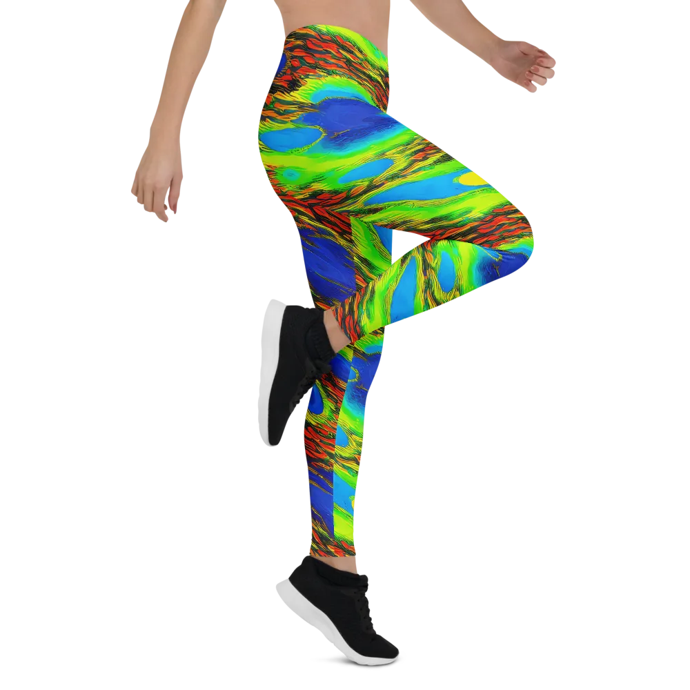 Vibrant Veinwork on Leggings — Right