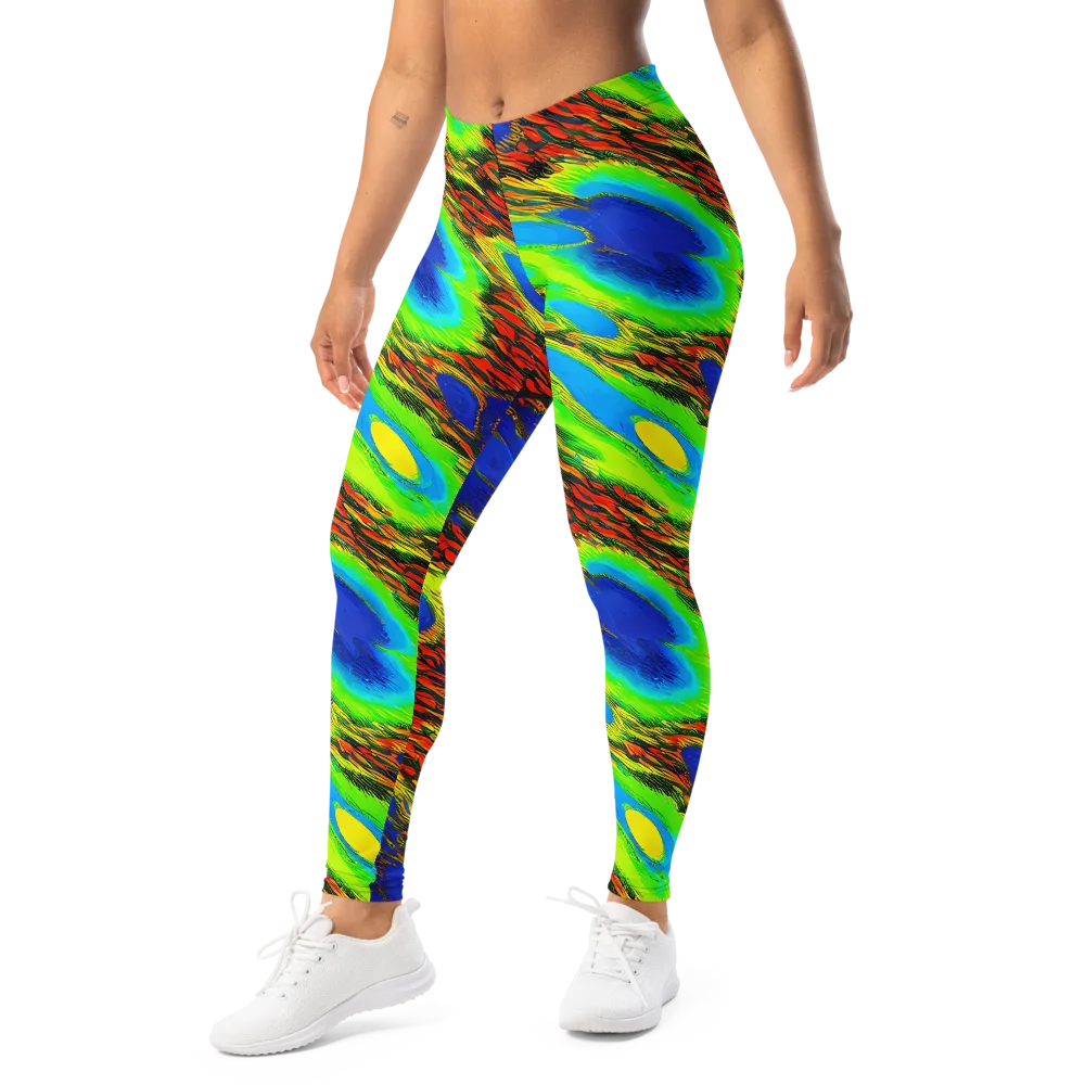 Vibrant Veinwork on Leggings — Left Front