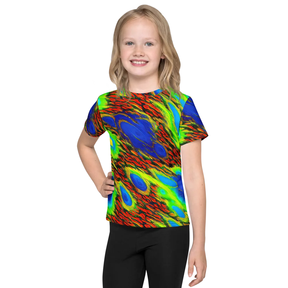Vibrant Veinwork on Kids Crew Neck T-Shirt — Front
