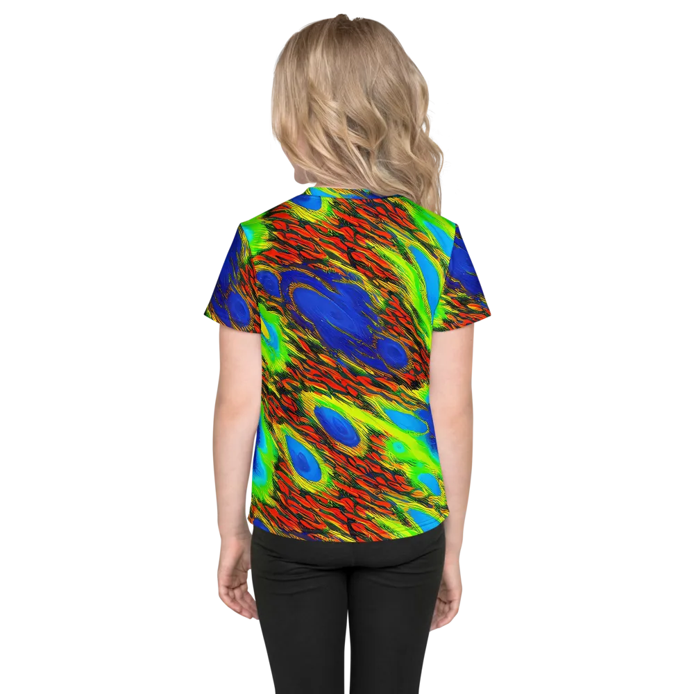 Vibrant Veinwork on Kids Crew Neck T-Shirt — Back