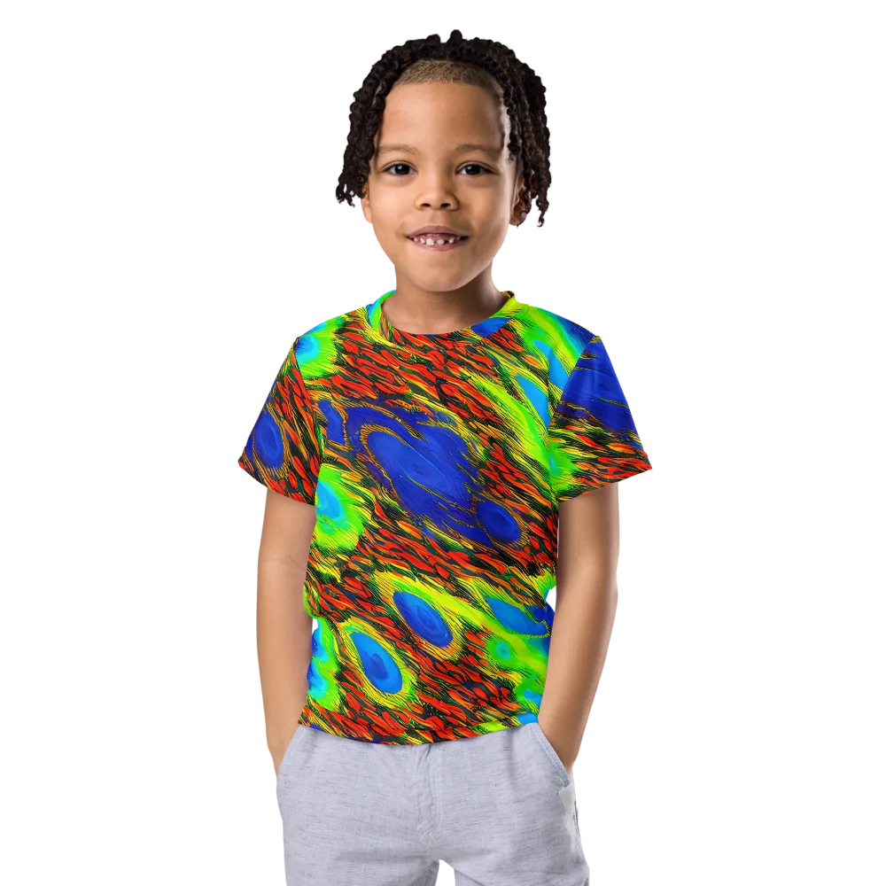 Vibrant Veinwork on Kids Crew Neck T-Shirt — Front