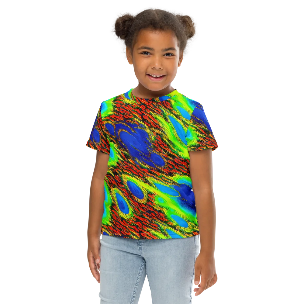 Vibrant Veinwork on Kids Crew Neck T-Shirt — Front