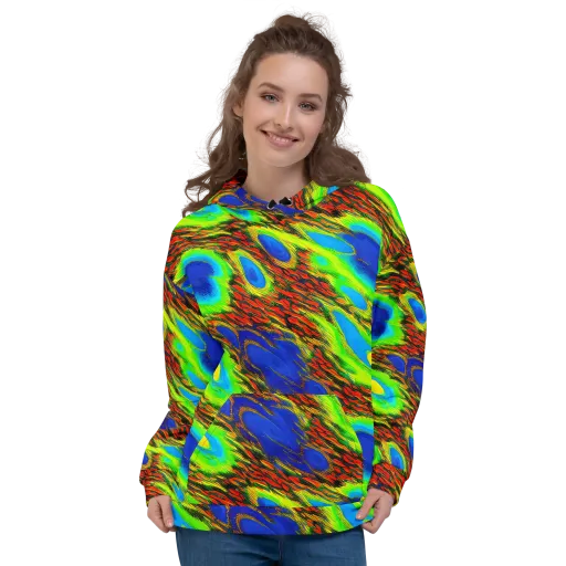 Vibrant Veinwork on a Hoodie