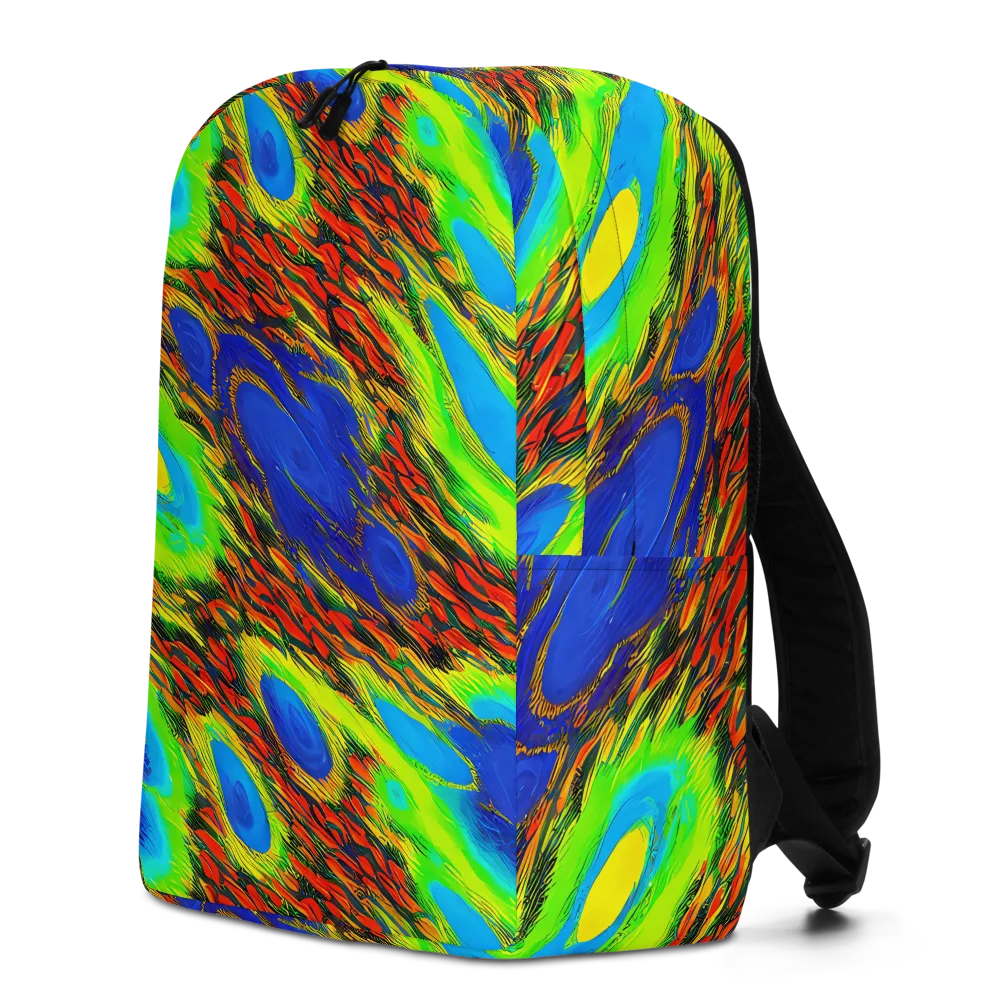 Vibrant Veinwork on Minimalist Backpack — Left