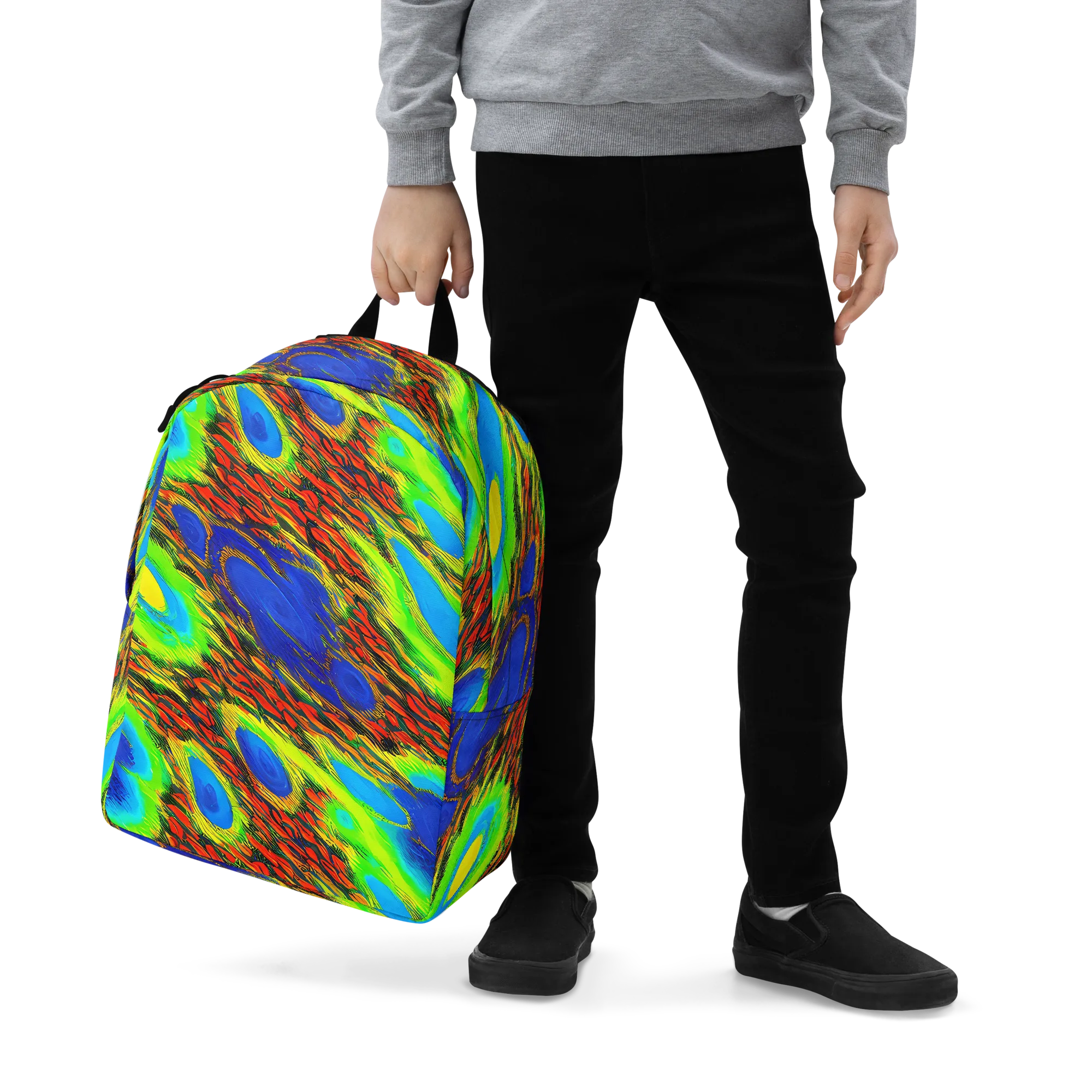 Vibrant Veinwork on Minimalist Backpack — Zoomed-in
