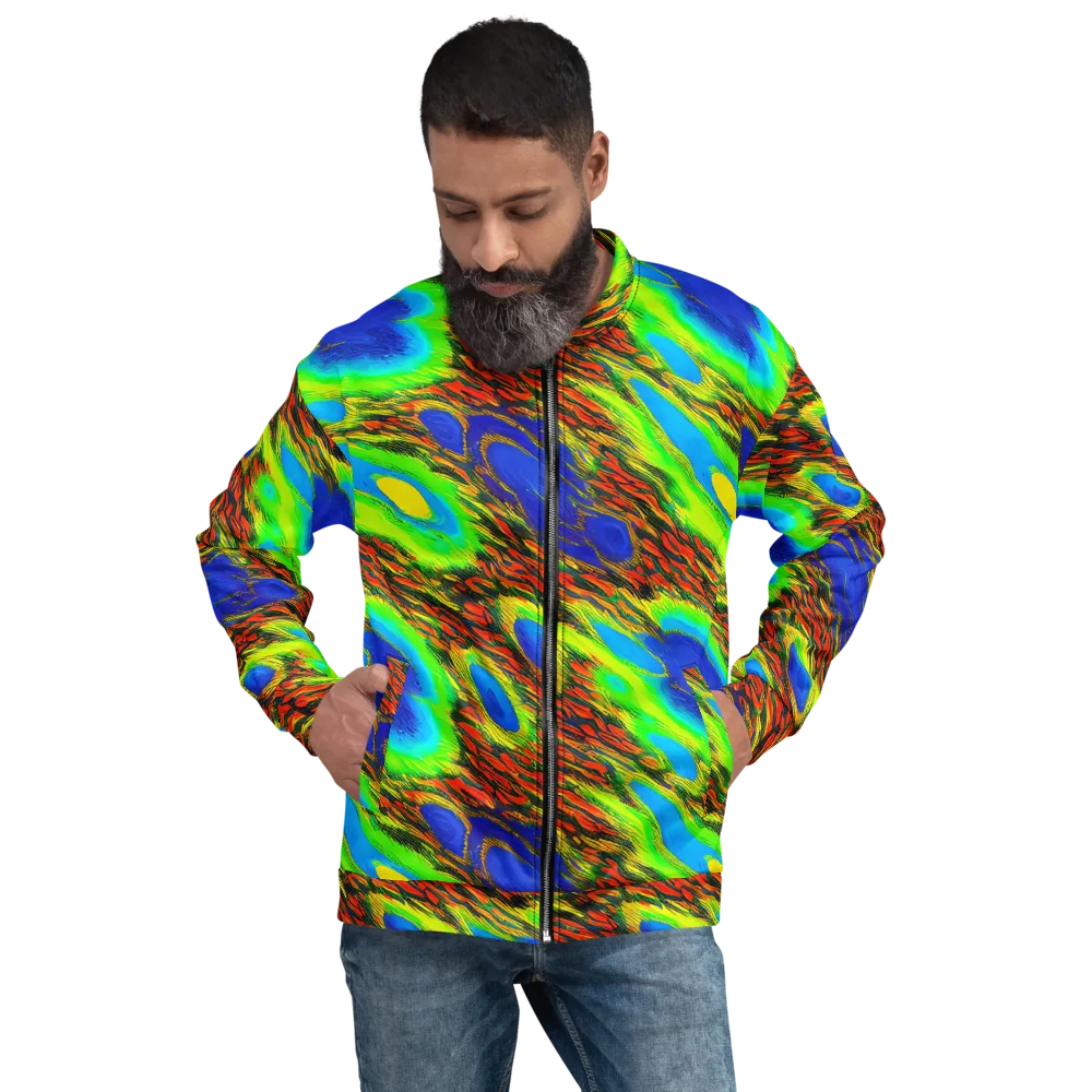 Vibrant Veinwork on Bomber Jacket — Front