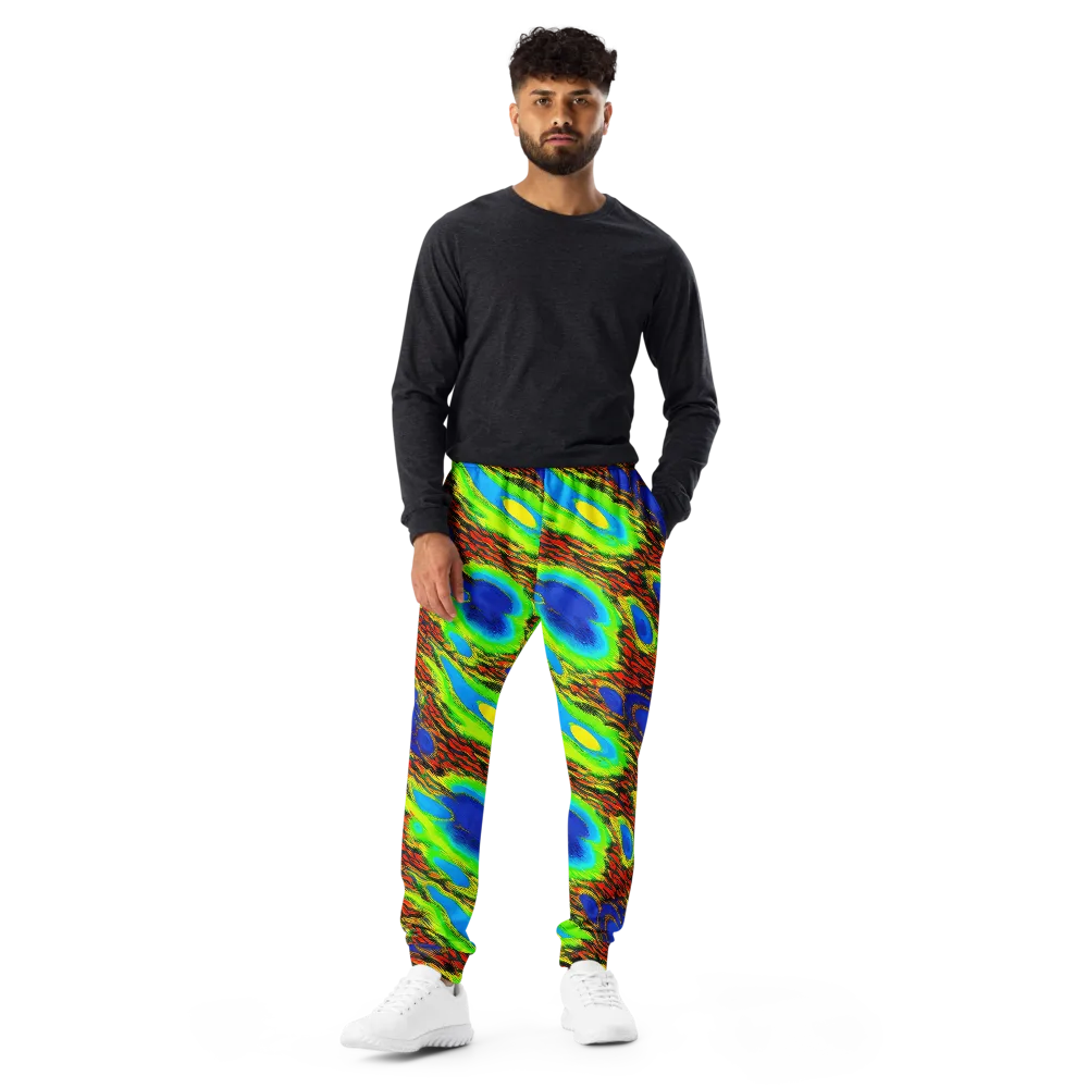 Vibrant Veinwork on Men's Joggers — Front