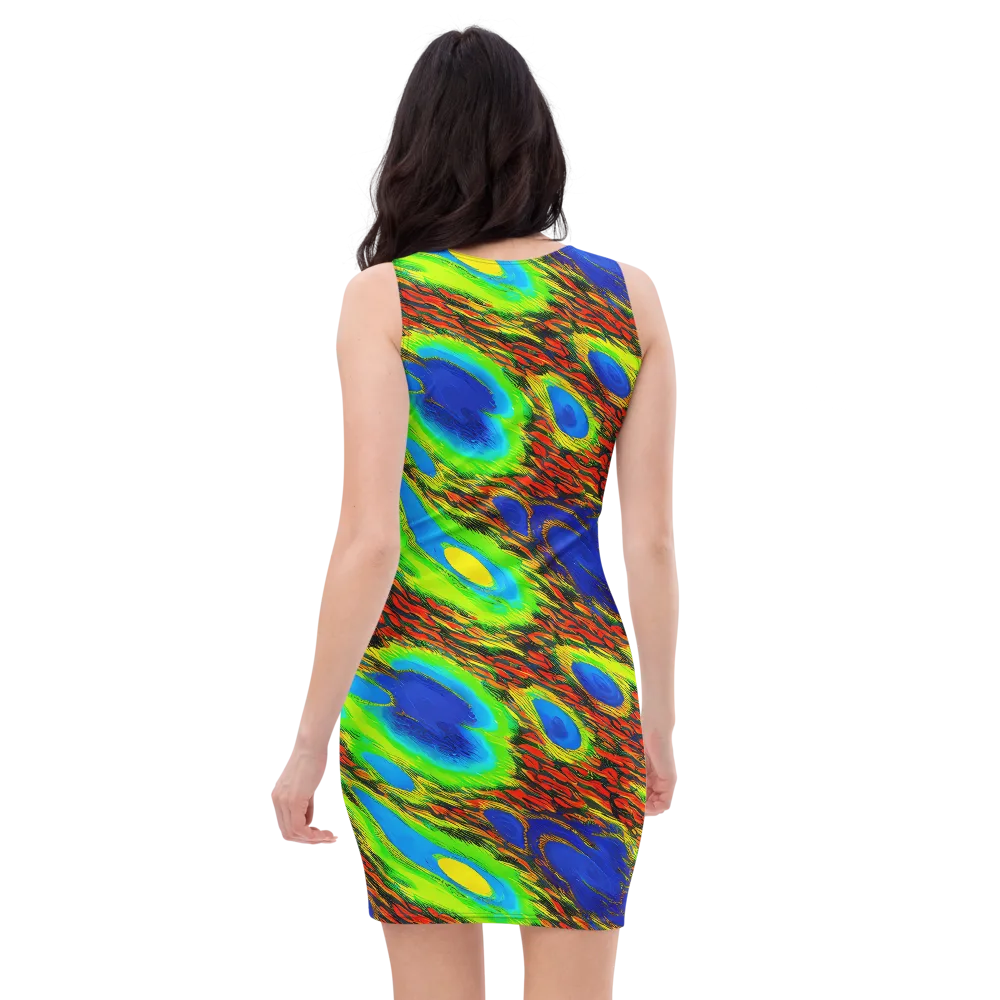 Vibrant Veinwork on Bodycon Dress — Back