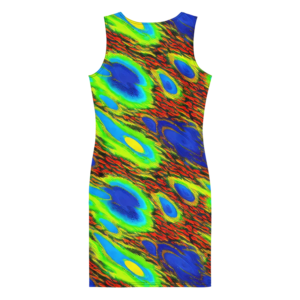 Vibrant Veinwork on Bodycon Dress — Back