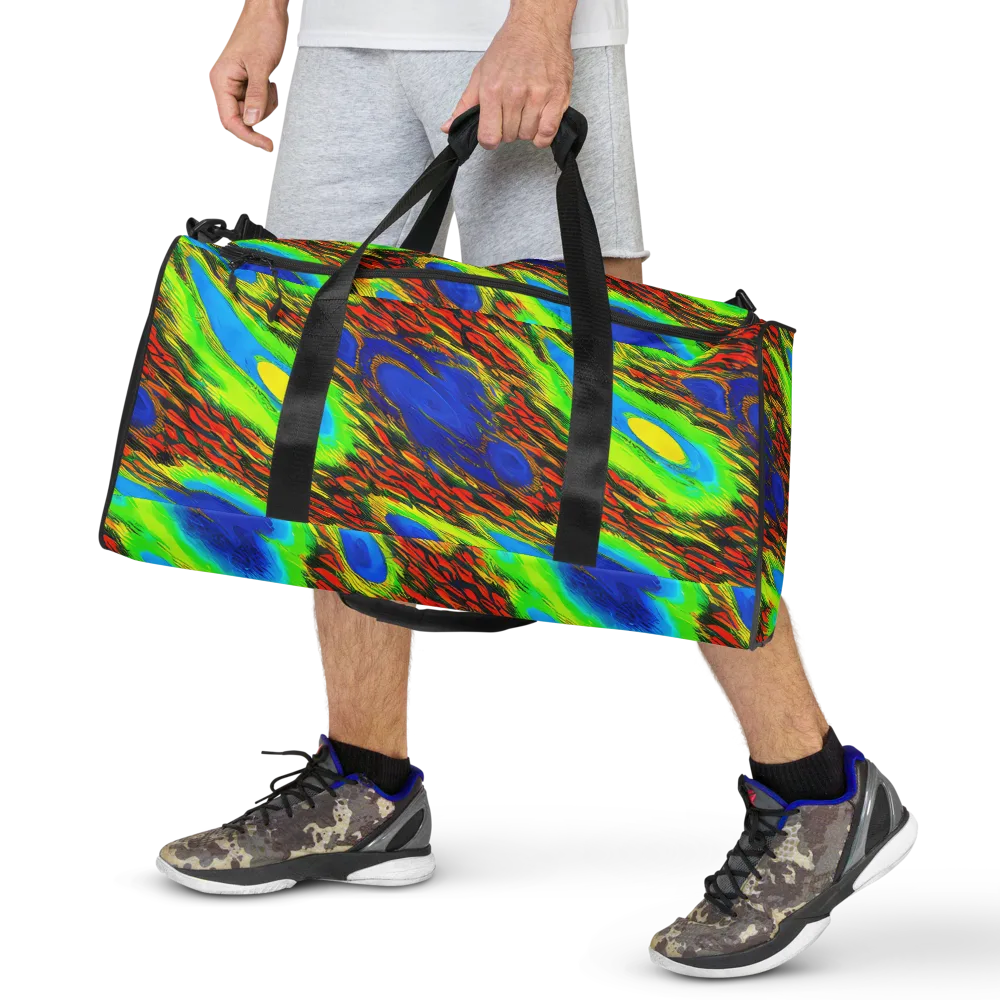 Vibrant Veinwork on Duffle Bag — Front