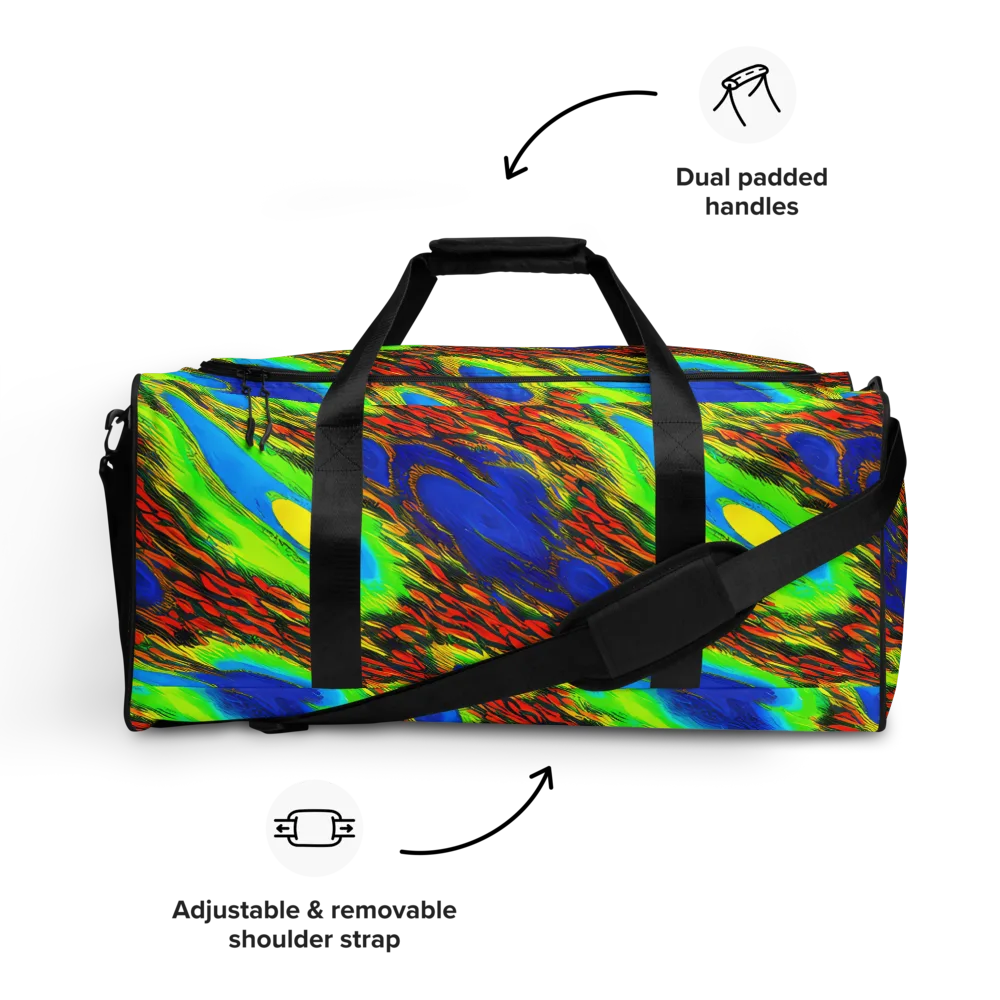 Vibrant Veinwork on Duffle Bag — Front