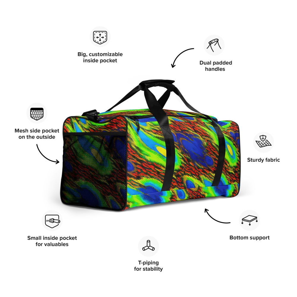 Vibrant Veinwork on Duffle Bag — Right Front