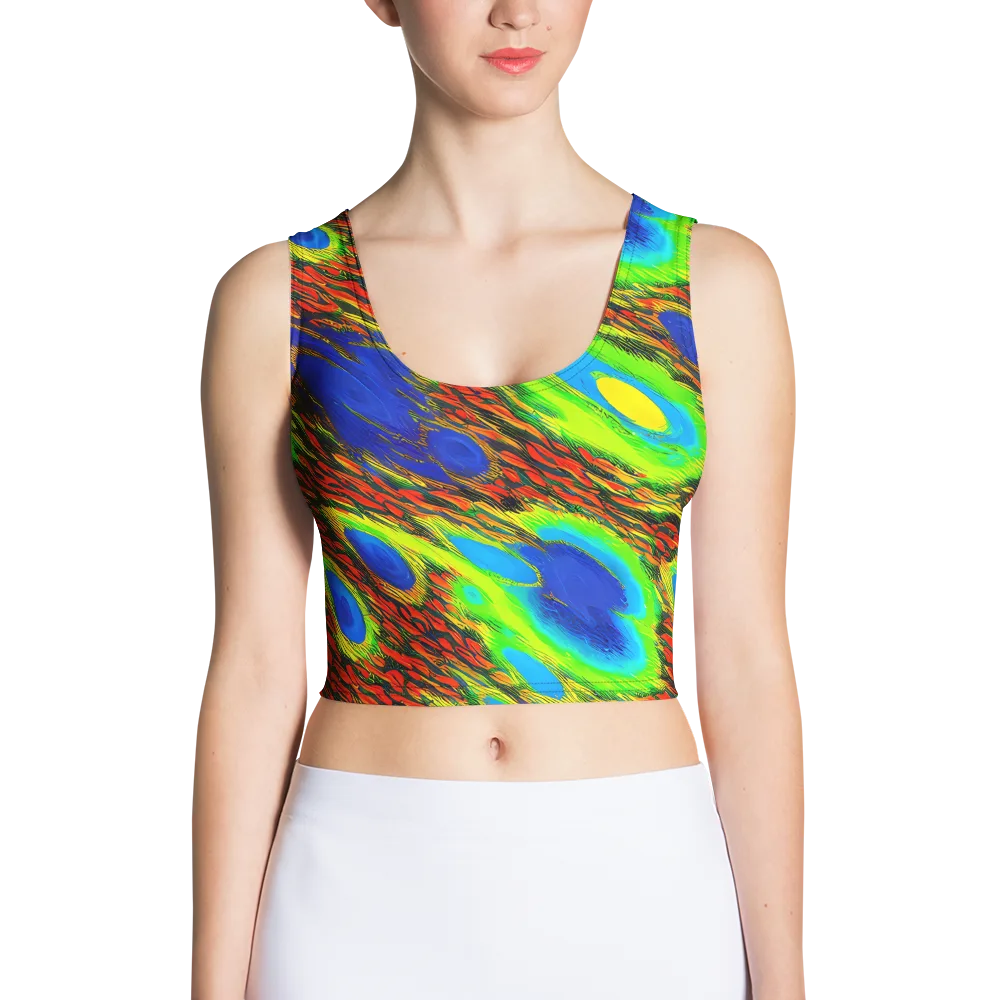 Vibrant Veinwork on Crop Top — Front