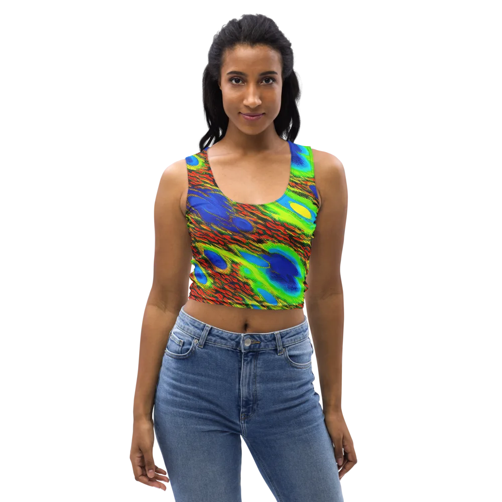 Vibrant Veinwork on Crop Top — Front