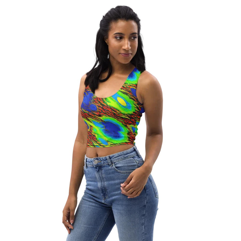 Vibrant Veinwork on Crop Top — Left Front