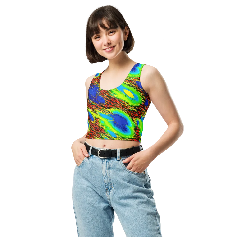 Vibrant Veinwork on Crop Top — Front