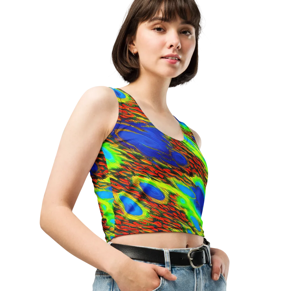 Vibrant Veinwork on Crop Top — Right Front