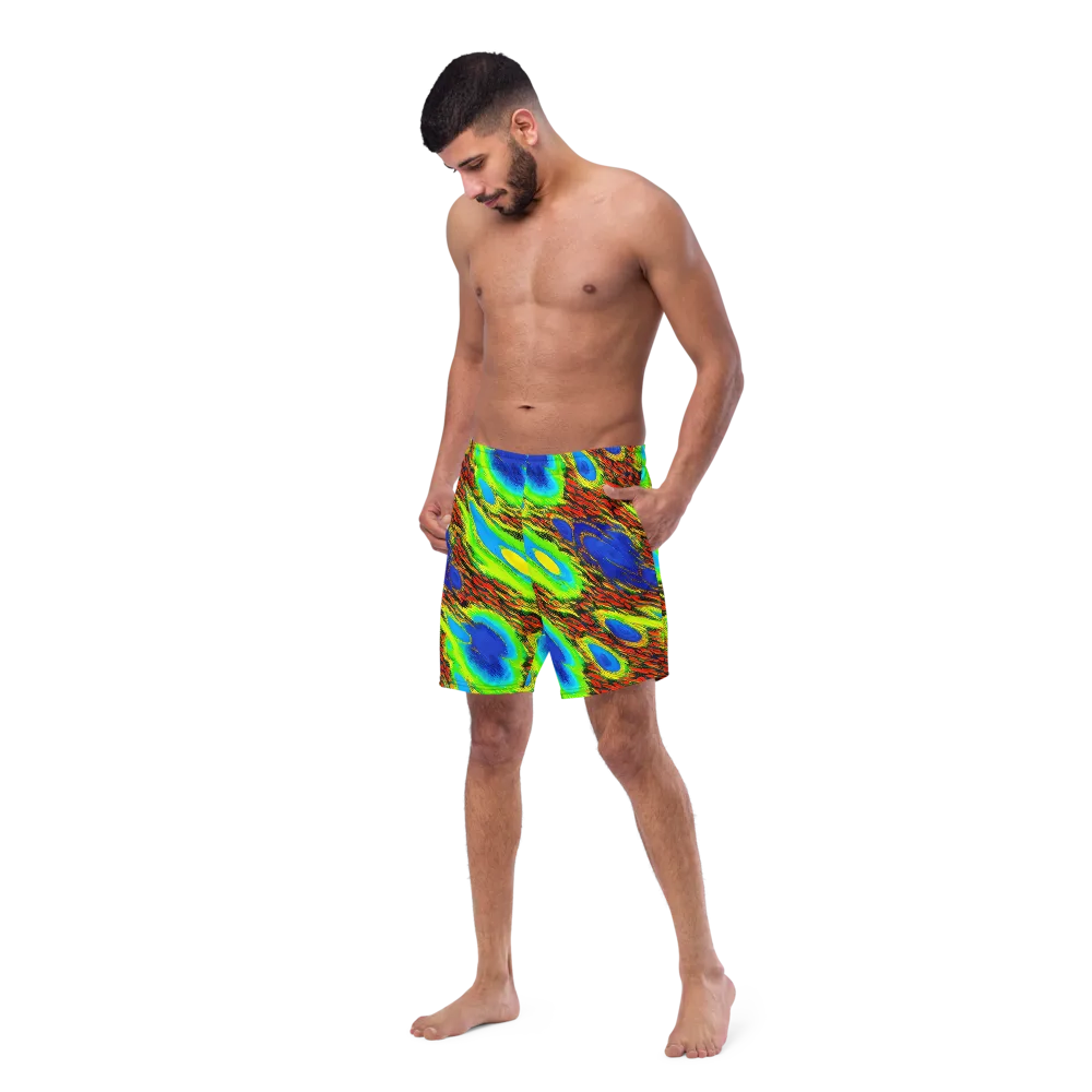 Vibrant Veinwork on Swim Trunks — Left Front