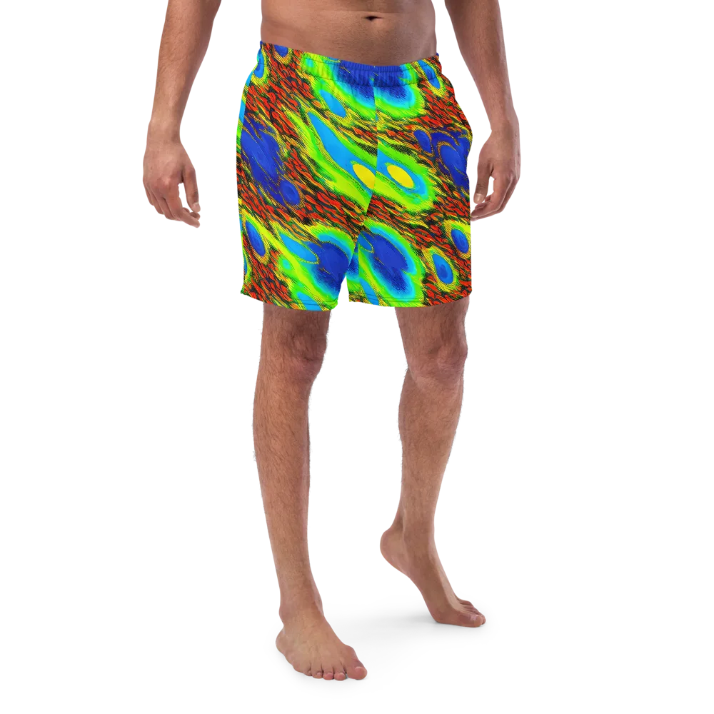 Vibrant Veinwork on Swim Trunks — Front
