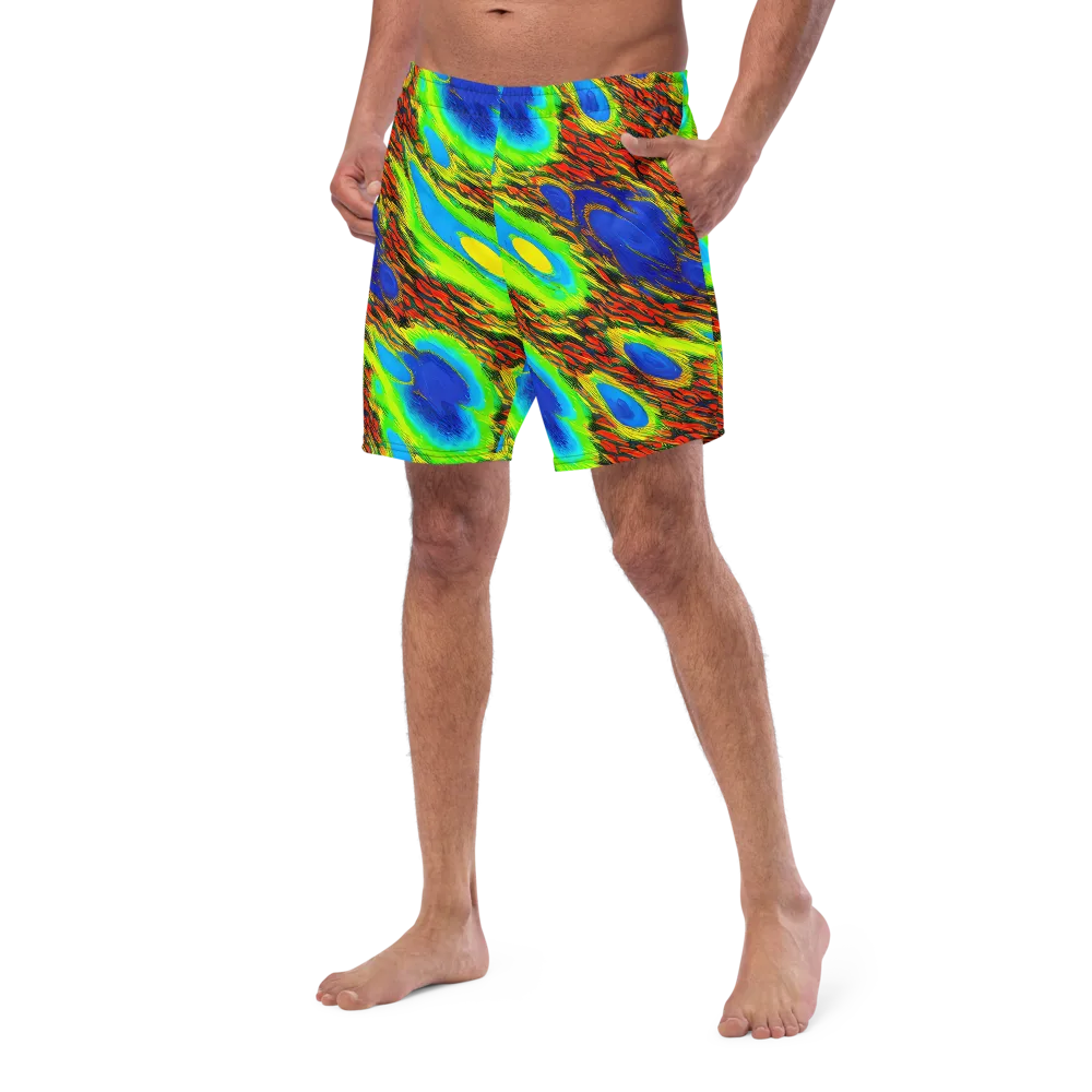 Vibrant Veinwork on Swim Trunks — Left Front