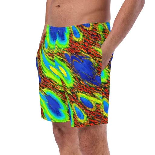 Vibrant Veinwork on a Swim Trunks