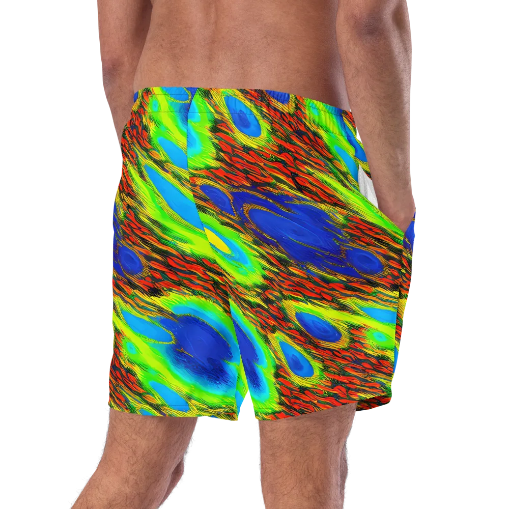Vibrant Veinwork on Swim Trunks — Right Back