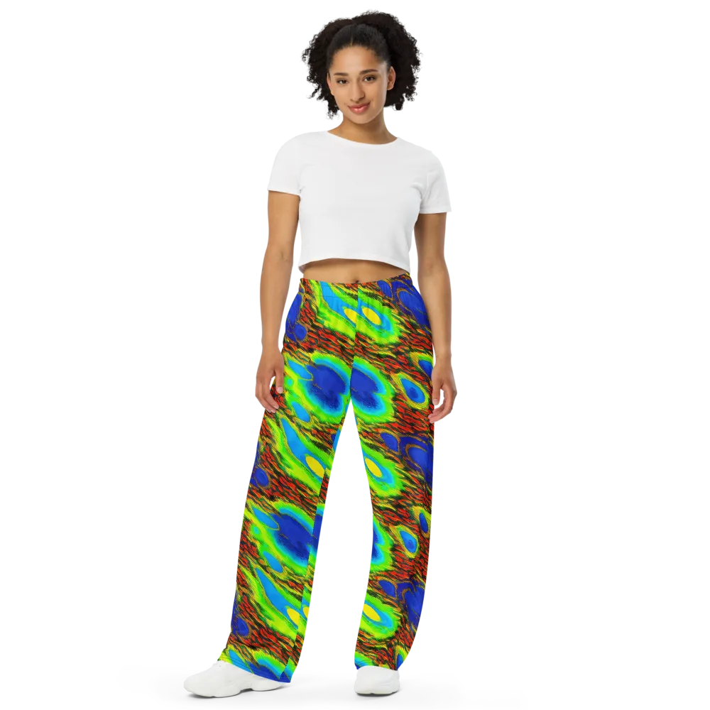 Vibrant Veinwork on Wide-Leg Pants — Front
