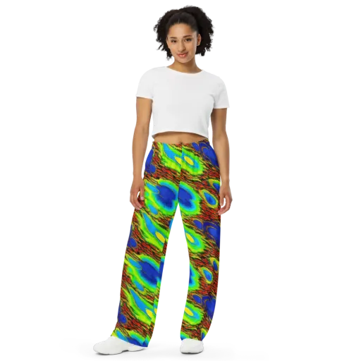 Vibrant Veinwork on a Wide-Leg Pants