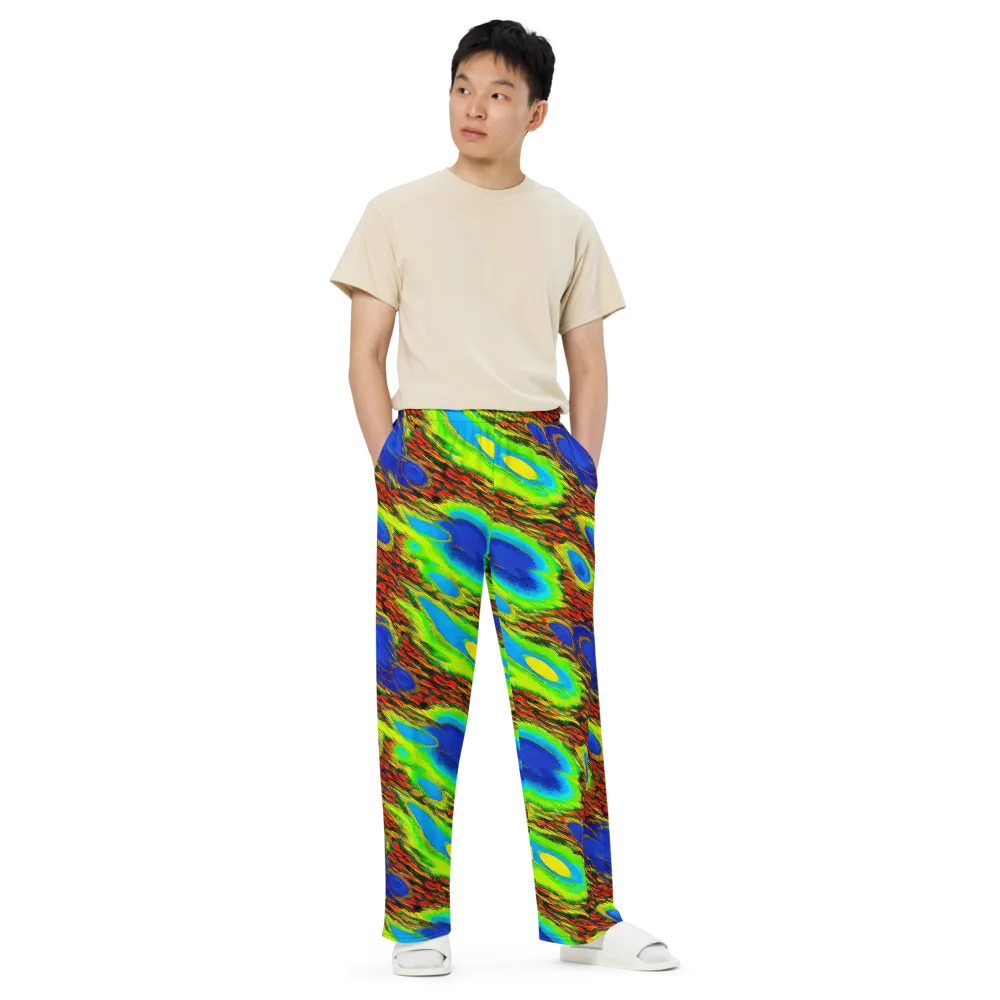 Vibrant Veinwork on Wide-Leg Pants — Front