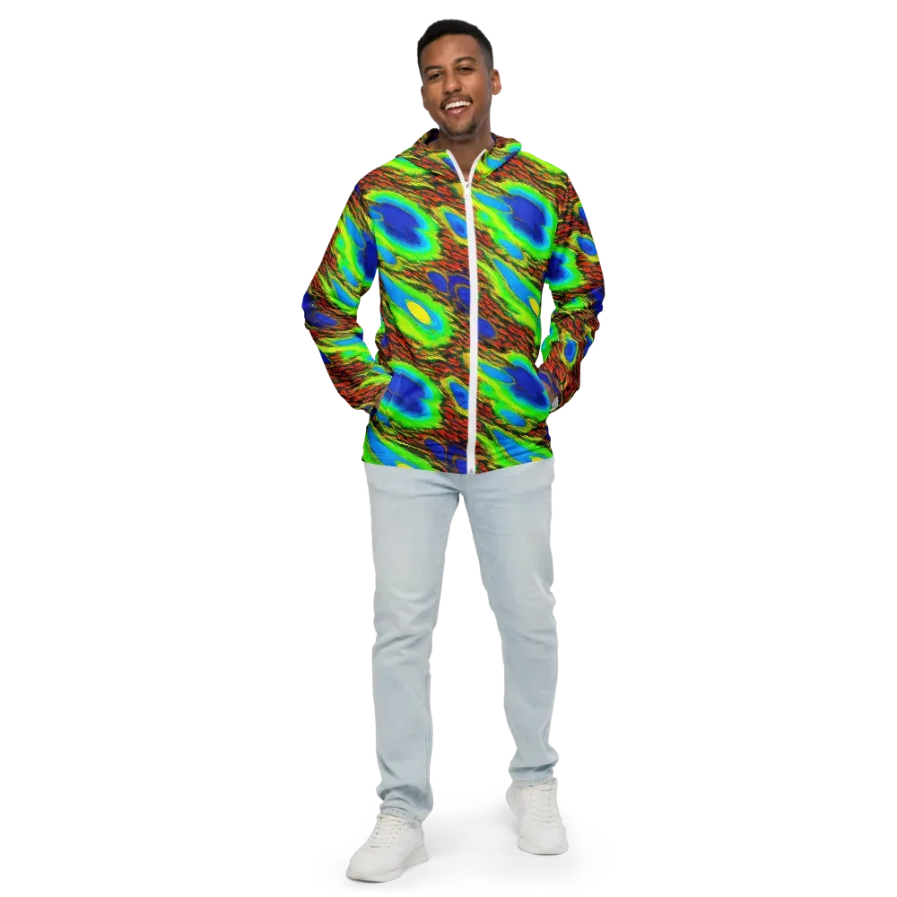 Vibrant Veinwork on Men's Windbreaker — Front