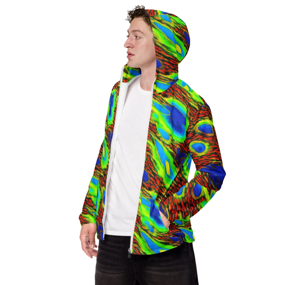Vibrant Veinwork on Men's Windbreaker — Left Front
