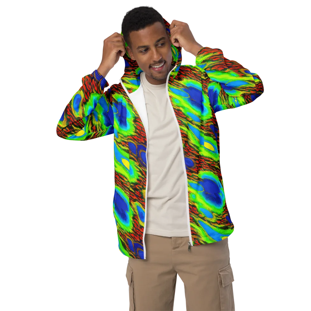 Vibrant Veinwork on Men's Windbreaker — Front