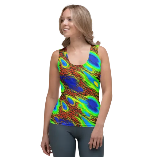 Vibrant Veinwork on a Women's Tank Top